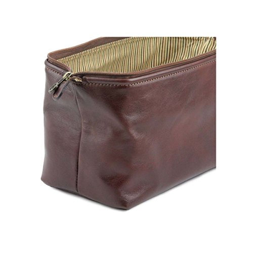 Tuscany Leather Smarty Kulturbeutel Aus Vollnarbenleder – 26x13x13,5 Cm, Pflanzlich Gegerbt, Made In Italy