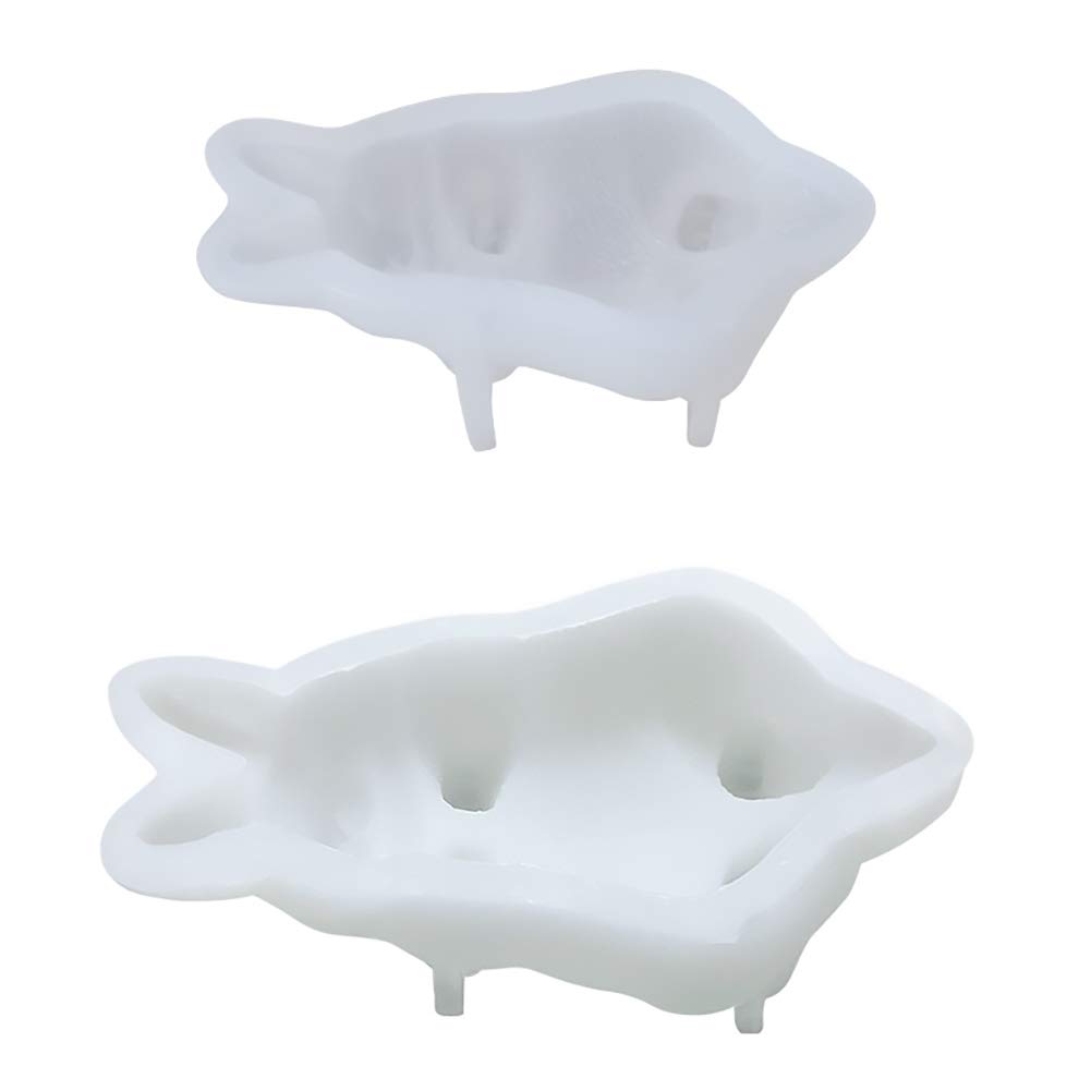 Lapin Mousse Gateau Moule En Silicone Cartoon Moule Animal Creme Glacee Moule Creme Glacee Outils De Cuisson Diy Facile A Demouler Et Facile A Nettoyer Paquet De 2 Yilans Moule Silicone 3d