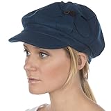 Sakkas 405BC Sasha Wool Newsboy Cabbie Hat with Button Flower - Blue - One Size