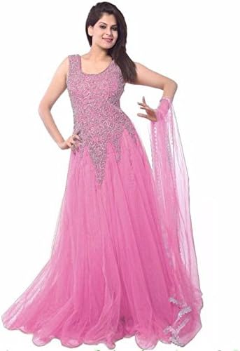 OWEE Women's Net Semi Stitched Gown