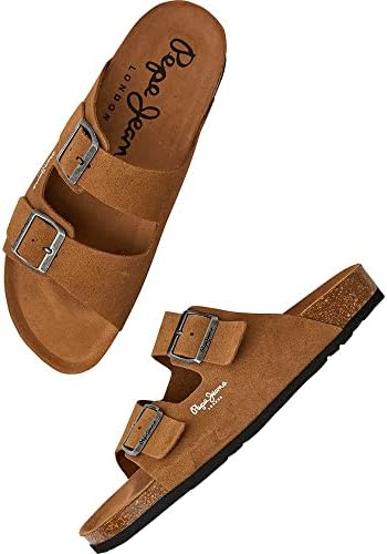 London Bio Suede M Herren Regular Fit Anatomische Sandalen, Blau Waschen