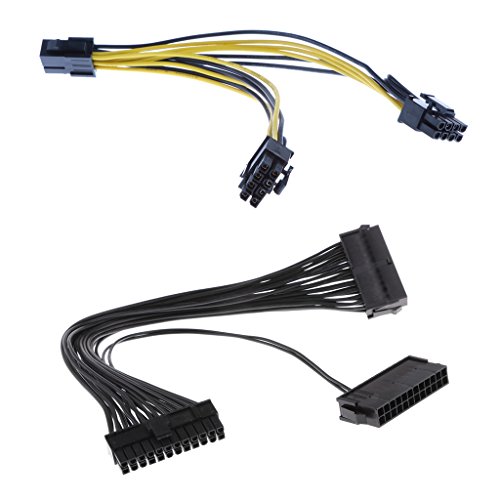 MonkeyJack 6Pin to 2x8 Pin (6+2) PCI Express Adapter Graphics Cable+ 24Pin Mining Cable