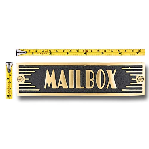 The Metal Foundry Mailbox Metal Door Sign. Art Deco Style Home Décor Accessories Door Or Wall Brass Plaque. Handmade in England.