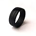 Silicone Wedding Ring, Black - Comfortable and Safe Low Profile Design - Your Finger Will Thank You