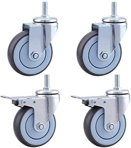 Zairmb 4回転キャスター 騒音なし 家具用キャスター オフィスチェアキャスター 回転キャスター ダブルキャスター メタルブレーキ付 ダブルボールベアリング 交換用キャスター 100mm A Hotelstatt Se