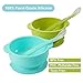 PandaEar Set of 2 Silicone Stay Put Suction Bowls | Large Cup Base| Food Grade Soft Safe BPA-Free Silicone | Babies Toddlers Infants | (Blue & Green)