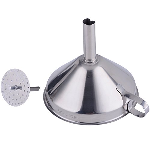 Stainless Steel Kitchen Funnel with Removable Strainer/Filter for Essential/Cooking Oils, Food