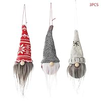 honuansortory 3pcs/Set Christmas Handmade Long Hat Swedish Gnome Doll Ornaments Holiday Home Party Decor Kids Xmas Gift