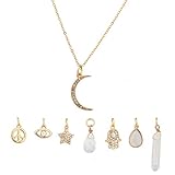 LUX ACCESSORIES Crescent Moon Celestial Crystal