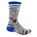 Mens Novelty Baseball Cotton Funny Crew Socks Crazy Cool Sports Socks in Grey