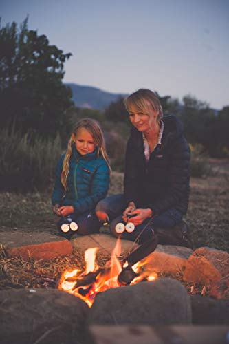 Extendable Rotating Marshmallow Roasting Sticks | Set of 5 Telescoping Forks - Free Bag | Safe, Fun Smores & Hot Dog Stainless Steel Long Camping Skewers | Campfire BBQ Cookware Accessories (Renewed)