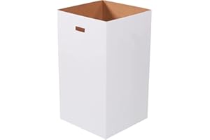 BOX USA Cardboard Trash Cans and Recycling Bins, 50 Gallon 18" L x 18" W x 36" H (10-Pack) Reusable or Disposable Pop Up Garbage Boxes for Parties, Outdoor Events, Heavy Duty, Plain