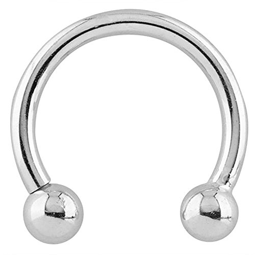 18G 14k White Gold Circular Barbell Cartilage Earring