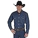 Wrangler Men's Big & Tall Western Work Shirt Firm Finish, Indigo Large Tall