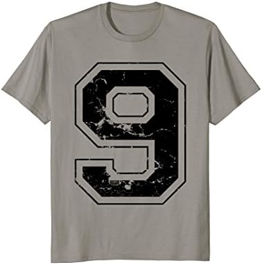 JERSEY SPORTS ATHLETIC PLAYERNUMBER 9 NINE BLACK JERSEY SPORTS ATHLETIC PLAYER T-SHIRT
