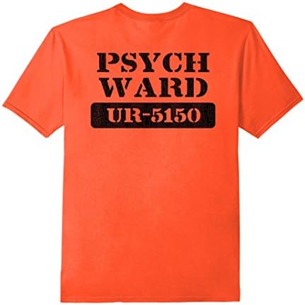 Men's Psych Ward Shirt On Back Distressed Look 3XL Orange