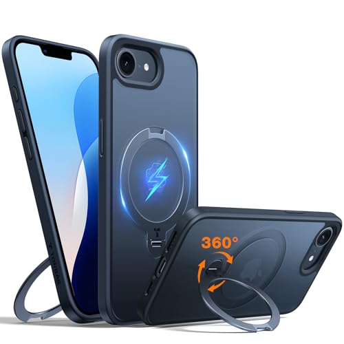 TORRAS 360° Ostand Q3 Spin für iPhone 17e Hülle iPhone 16e Hülle Schwarz