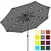 Best Choice Products 10ft Solar LED Lighted Patio Umbrella w/Tilt Adjustment, Fade-Resistant Fabric - Gray