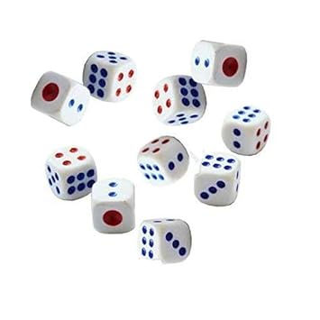 Sale WHITE POPCORN Pack of 100 Pcs Standard Plastic 08 mm Game White Dice Die(Pack of 100)