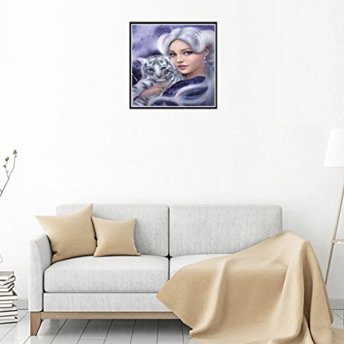Clearance!!Canvas + Diamond Embroidery Paintings,5D DIY Rhinestone Pasted Painting Cross Stitch (A)