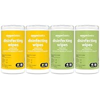 Amazon Basics Disinfecting Wipes, Lemon & Fresh Scent, Sanitizes/Cleans/Disinfects/Deodorizes, 340 Count (4 Packs of 85)