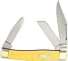 Old Timer 8OTY Senior 6.9in S.S. Traditional Folding Knife with 3in Clip Point Blade and Yellow Handle for Outdoor, Hunting, Camping and EDC