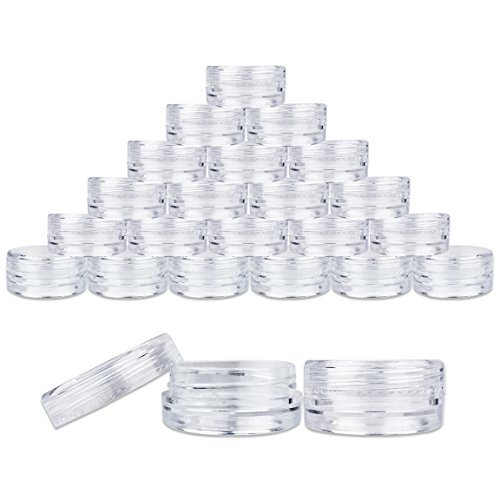 Beauticom 3G/3ML Round Clear Jars with Screw Cap Lids for Lotion, Creams, Toners, Lip Balms, Makeup Samples - BPA Free (Quantity: 150pcs)