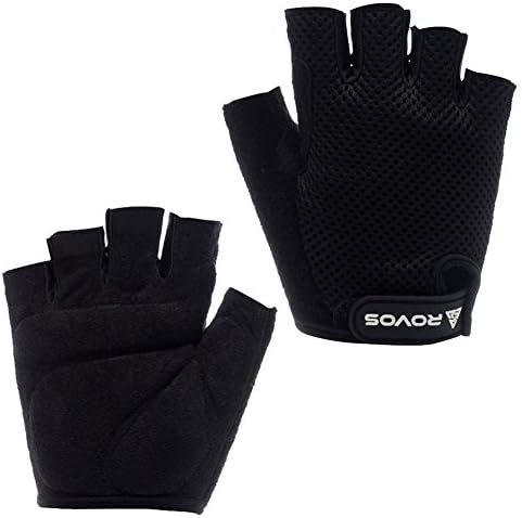 ROVOS Mens Sports Professional Training Biking Riding Gloves Cycling Accessaries,Black,S