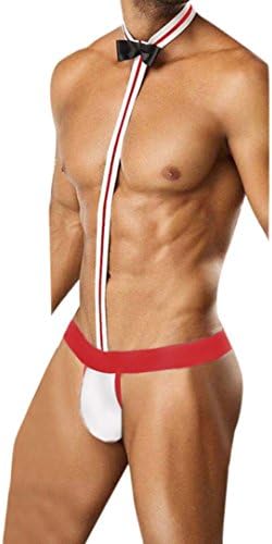 Men Mankini Thong Underwear Waiter Women Open Crotch Bodystockings Perspective Underwear Pajama (B)