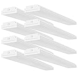 FaithSail 4FT LED Wraparound Garage Shop Lights, 40W 4400lm 4000K Neutral White, 48 Inch LED Wrap Light Flush Mount Linear Office Ceiling Lighting Fixture, 4 Foot Fluorescent Light Replacement, 8 Pack