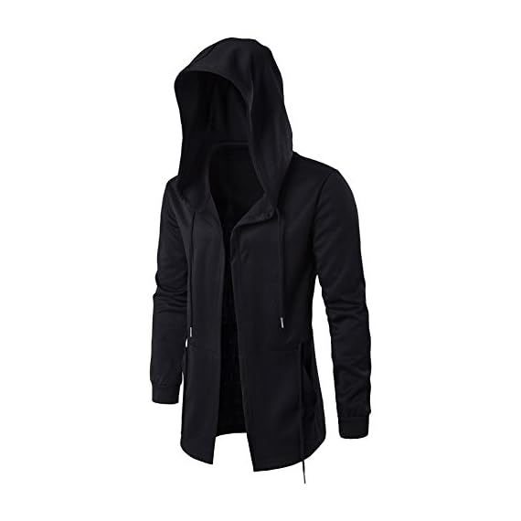 Elonglin-Mens-Hooded-Open-Edge-Long-Cardigan-with-Pockets-Outwear-Long-Sleeve-Black