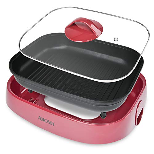 Aroma Housewares ASP266R Indoor Grill, multiuse pot, skillet, 6Quart