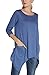 Women's Plus Size 3/4 Sleeve Tunic Tops For Leggings Loose Pocket Shirt (XXL, Blue)