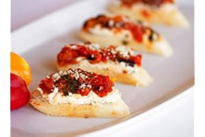 APPETIZERSUSA Roasted Yellow Pepper Bruschetta - Gourmet Frozen Bruschetta Appetizers (42 Piece Tray)