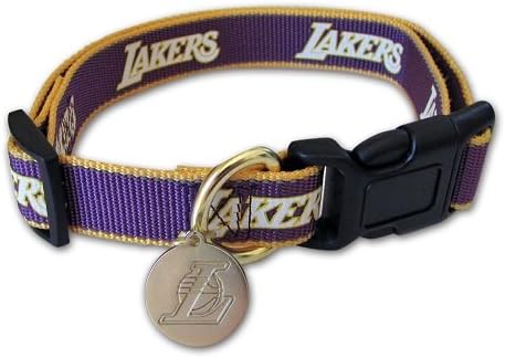 Sporty NBA Los Angeles Lakers Reflective Dog Collar, Large