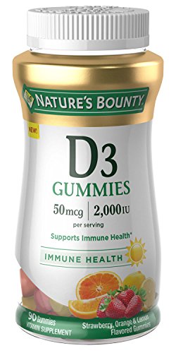 Nature's Bounty Vitamin D, 90 Gummies, Fruit Flavored Gummy Vitamin Supplements for Adults