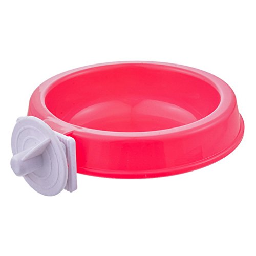 URIJK Cage Dog Bowl - Hanging Plastic Shallow Dog Bowl with Bolt Holder - Removable Water Food Feeder Bowl Dish Cage Coop Cup for Pet Cat Bird Puppy - Thumbnail 2