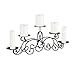Lavish Home (Matte Black 5 Candelabra with Classic Scroll Design-Handcrafted Iron Candle Holder/Centerpiece for Home Décor, Wedding, Event, 24.2” x 4.8” x 8.7