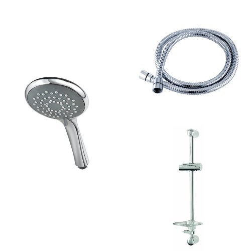 Triton 5 Position Shower Head Chrome with 1.5m Shower Hose Chrome