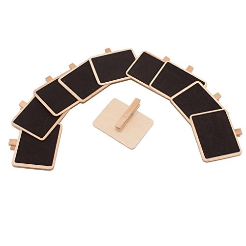 JKJF Wooden Mini Chalkboard Label Clip Message Boards for Memo, Food Label, Party Decor (12 Pieces) - Thumbnail 7