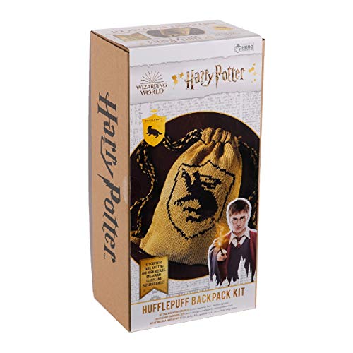 Hero Collector Hogwarts Hufflepuff Reversible Backpack Knitting Kit | Harry Potter Wizarding World Knitting Kits