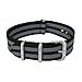 ARCHER Watch Straps, Premium Nylon NATO Straps, Choice of Color and Size (Black/Gray, 18mm)