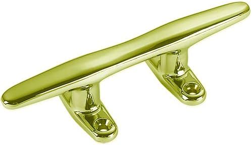 Solid Brass Nautical Cleat by Shiplights (for Hooks, Handle, Draw Pulls, etc) (6", Unlacquered Polished Brass)