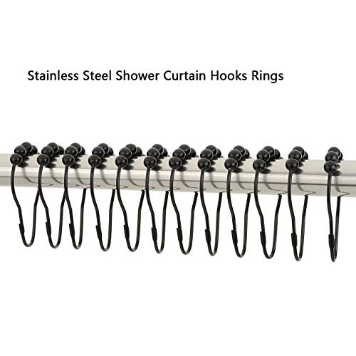 Bamyko Shower Curtain Hooks Rings, Stainless Steel RustResistant
