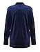 ASMAX HaoDuoYi Womens Turn-Down Collar Long Sleeve Velvet Boyfriend Shirt Dark Blue