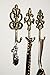 Shabby Chic Decorative Wall Hooks - Set of 3 - Cast Iron French Country Wall Decor - Farmhouse Hangers for Coats, Purses and More - Gold with Black