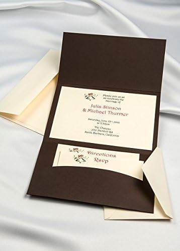 Horizon Pocket Folder Invitation Kit - Chocolate Truffle - Pack of 20