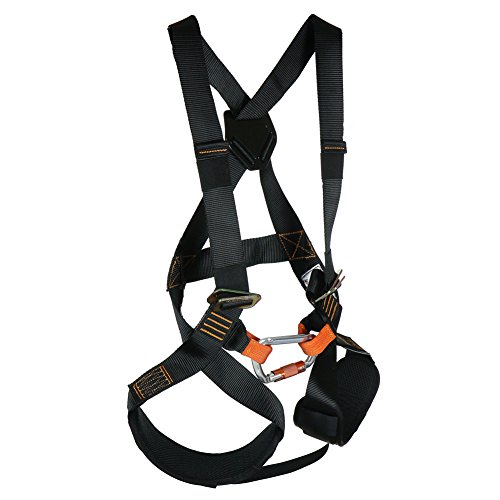 Fusion Climb Warrior Kids Full Body Climbing Rope Course Harness, Black