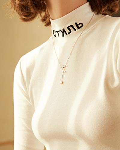 ZEGL Dainty Moon Star Necklaces for Womens Girls 18K Gold Plated Pendant Necklace Simple Gifts