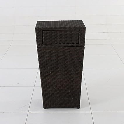 Amazon Com Wicker 13 Gallon Trash Can In Brown Home Kitchen